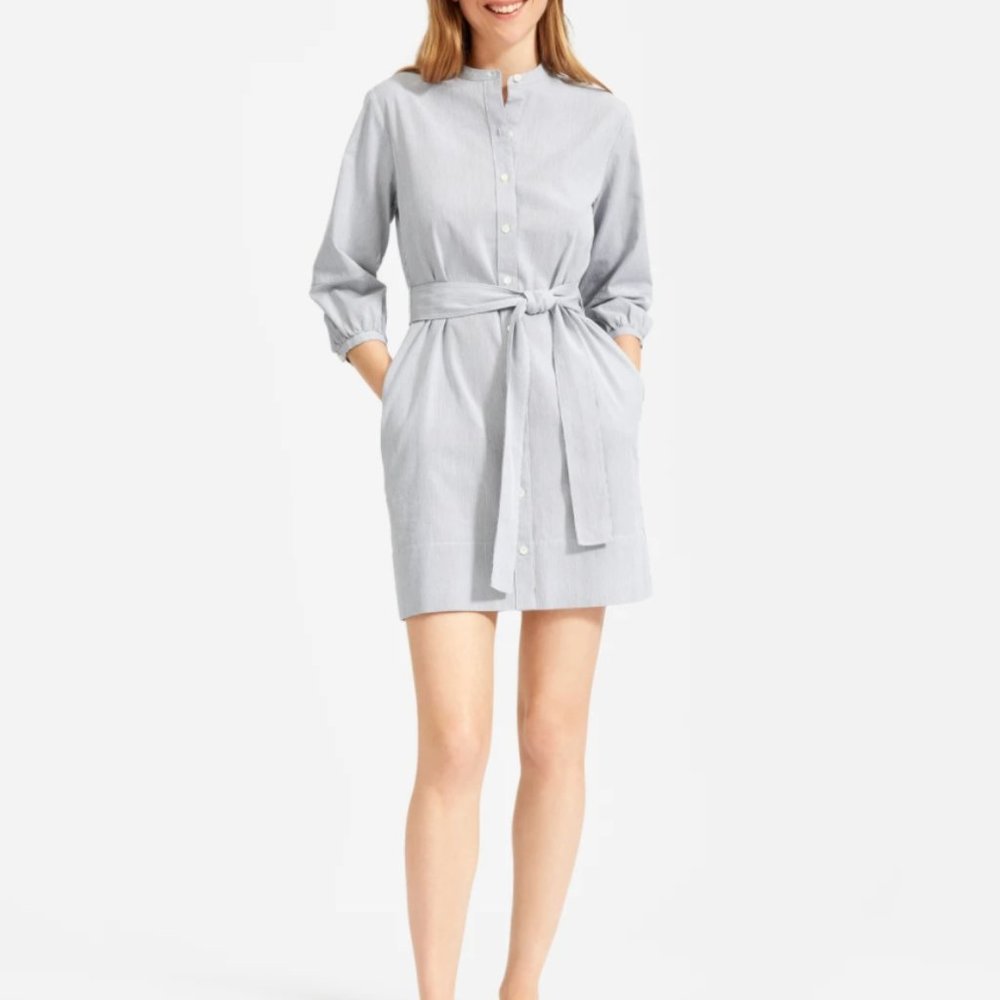 Everlane The Cotton Weave Collarless Shirtdress